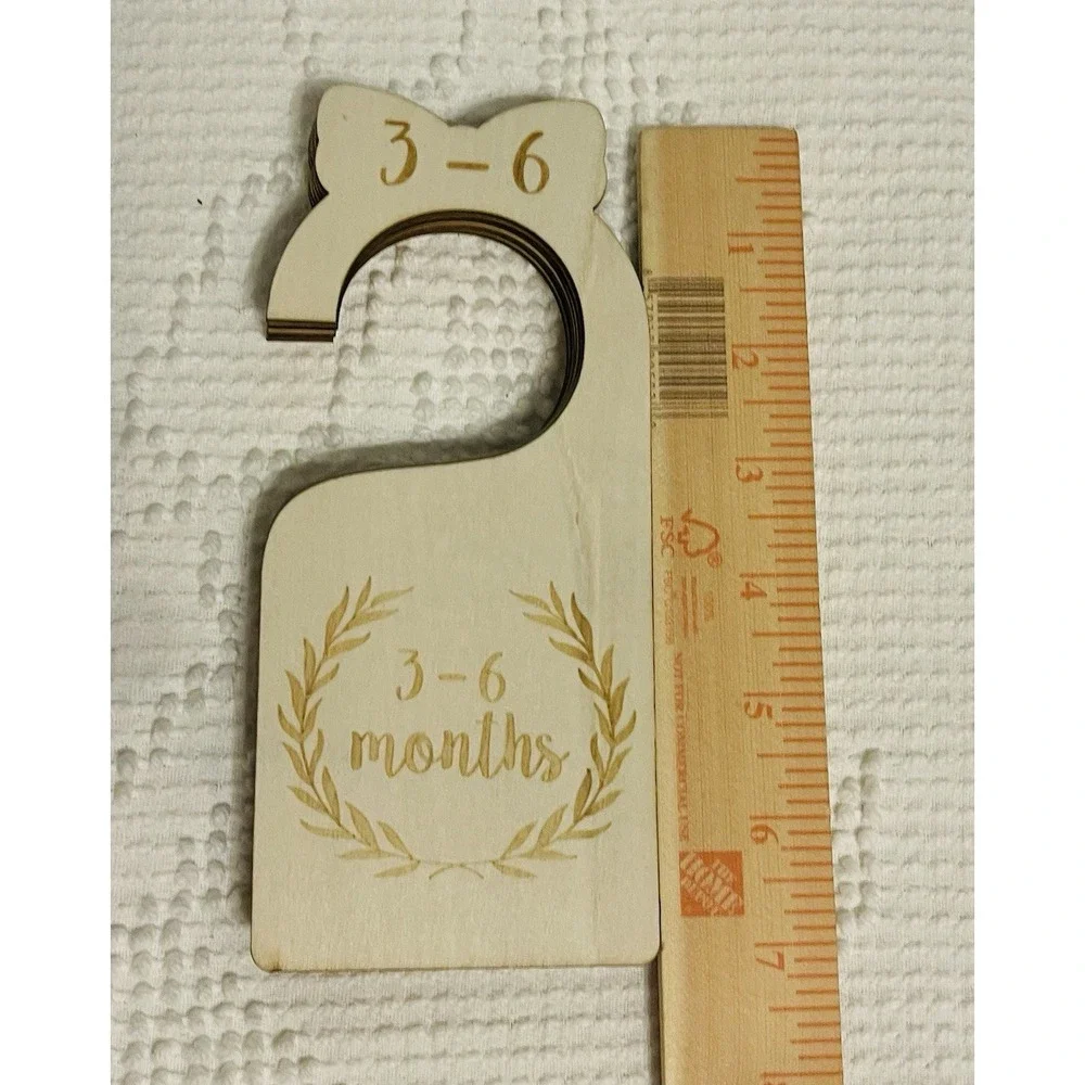 Wooden Baby Nursery Closet Dividers Set of 7 Newborn to 24 Month